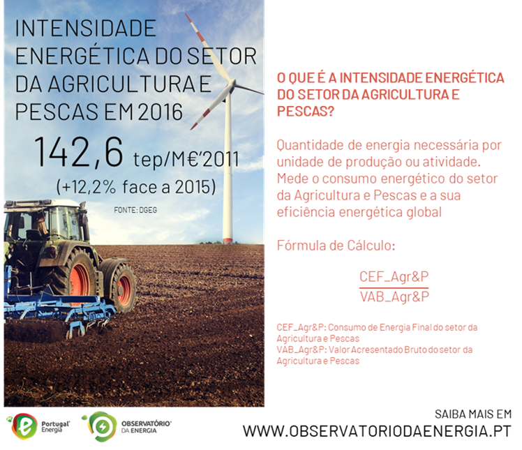 Cromo #14 - Intensidade Energética no setor da Agricultura e Pescas em 2016